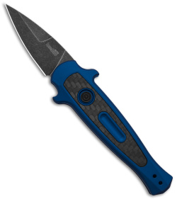 Kershaw Launch 12 CA Legal Mini Stiletto Automatic Knife Blue/CF (1.9" Black SW)