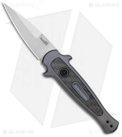 Kershaw Launch 12 Mini Stiletto Automatic Knife Gray/CF (2.5" Stonewash) 7125GRY