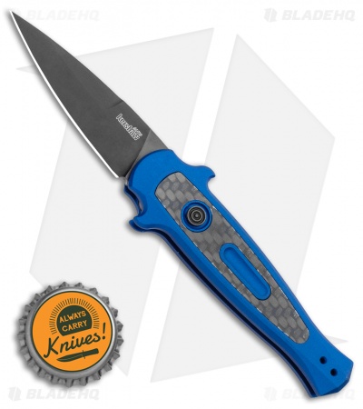 Kershaw Launch 12 Mini Stiletto Automatic Knife Blue/CF (2.5" Black) 7125BLUBLK