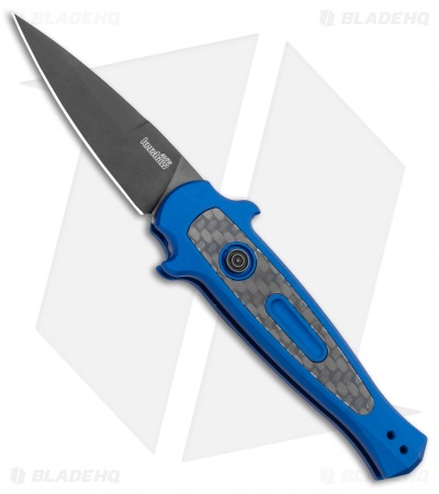 Kershaw Launch 12 Mini Stiletto Automatic Knife Blue/CF (2.5" Black) 7125BLUBLK