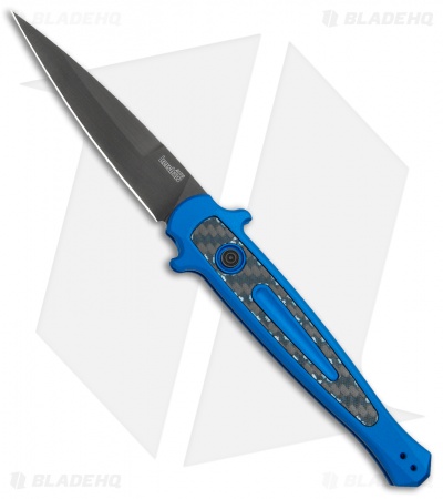 Kershaw Launch 8 Stiletto Automatic Knife Blue/CF (3.5" Stonewash) 