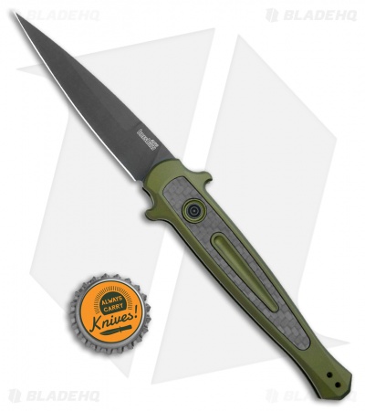 Kershaw Launch 8 Stiletto Automatic Knife Green/CF (3.5" Black) 