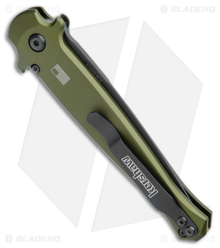 Kershaw Launch 8 Stiletto Automatic Knife Green/CF (3.5" Black) 