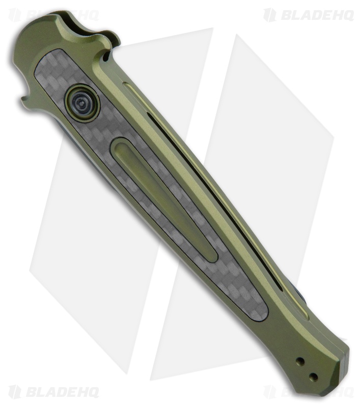Kershaw Launch 8 Stiletto Automatic Knife Green/CF (3.5" Black) 