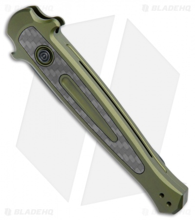 Kershaw Launch 8 Stiletto Automatic Knife Green/CF (3.5" Black) 