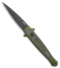 Kershaw Launch 8 Stiletto Automatic Knife Green/CF (3.5" Black) 