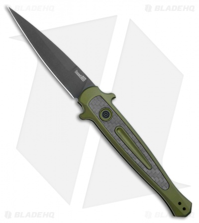 Kershaw Launch 8 Stiletto Automatic Knife Green/CF (3.5" Black) 
