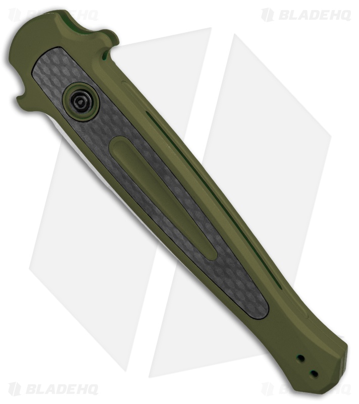 Kershaw Launch 8 Stiletto Automatic Knife Green/CF (3.5" Stonewash) 