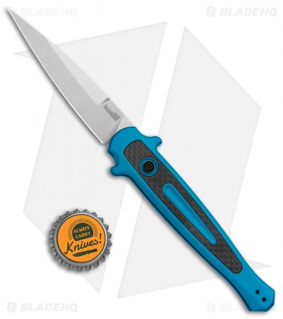 Kershaw Launch 8 Stiletto Automatic Knife Teal/CF (3.5" Stonewash) 