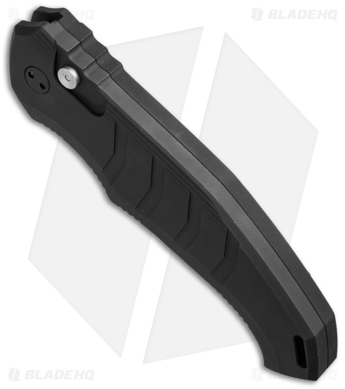 Koenig Knives Atrox Automatic Knife Black Aluminum (4" Two-Tone) Polished flats