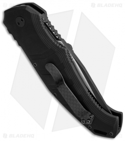 Koenig Knives Atrox Automatic Knife Black Aluminum (4" Two-Tone) Polished flats