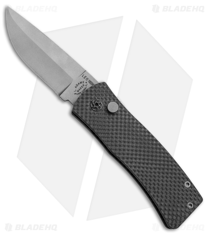 Les Adams Custom Bomb Ordnance A.O.S. Automatic Knife CF (3.5" Bead Blast)