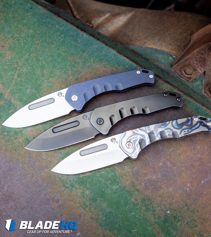 Medford Praetorian Slim Frame Lock Knife Blue Ano Drop Point (3.3" Satin)