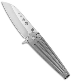 Medford Nosferatu Sheepsfoot Flipper Knife Tumbled Titanium (3.5" Satin)