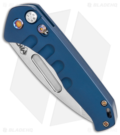 Medford Praetorian Swift Automatic Tanto Blue w/ Flamed Hardware (3.3" Tumbled)