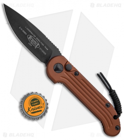 Microtech LUDT Automatic Knife Tan Aluminum (3.4" Black)