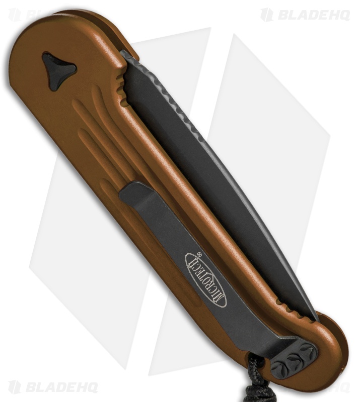 Microtech LUDT Automatic Knife Tan (3.4" Black Serr) 135-2TA
