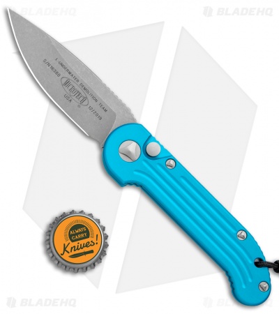 Microtech LUDT Automatic Knife Turquoise (3.4" Apocalyptic) 135-10APTQ