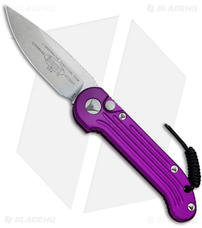 Microtech LUDT Automatic Knife Violet (3.4" Stonewash) 135-10 VI