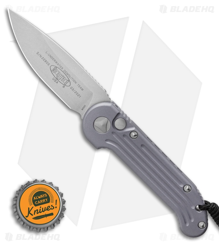 Microtech LUDT Automatic Knife Gray (3.4" Apocalyptic) 135-10APGY