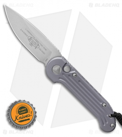 Microtech LUDT Automatic Knife Gray Aluminum (3.4" Stonewash) 135-10GY