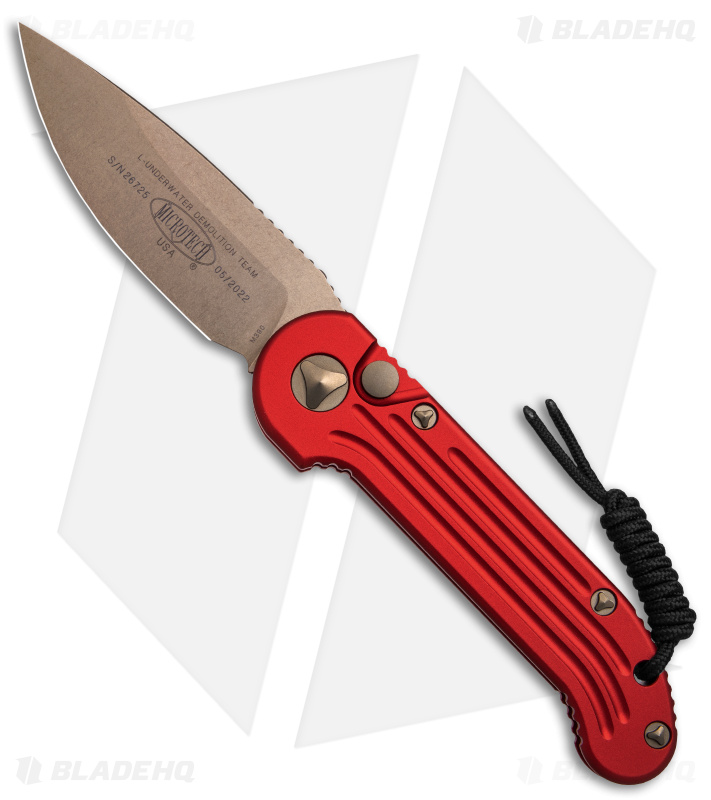 Microtech LUDT Automatic Knife Red (3.4" Bronze) 135-13RD