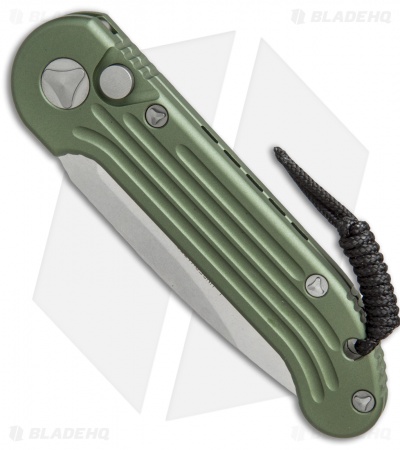 Microtech LUDT Automatic Knife OD Green (3.4" Stonewash Serr) 135-11OD