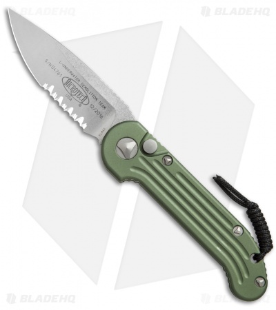 Microtech LUDT Automatic Knife OD Green (3.4" Stonewash Serr) 135-11OD