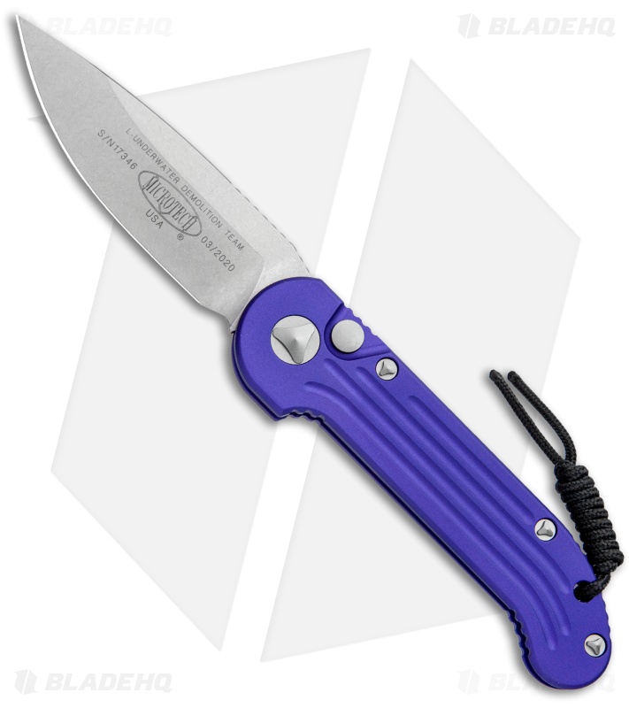 Microtech LUDT Automatic Knife Purple (3.4" Stonewash) 135-10PU