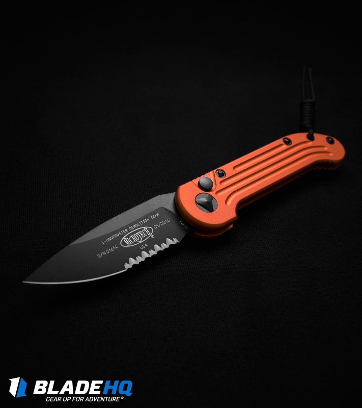 Microtech LUDT Automatic Knife Orange (3.4" Black Serr) 135-2OR