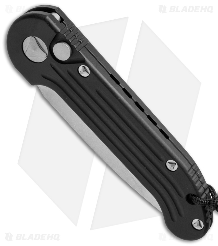 Microtech LUDT Automatic Knife Black (3.4" Stonewash Serr) 135-11