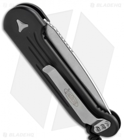 Microtech LUDT Automatic Knife Black (3.4" Stonewash Serr) 135-11