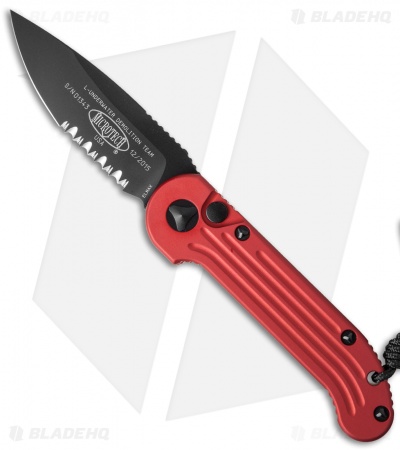 Microtech LUDT Automatic Knife Red (3.4" Black Serr) 135-2RD