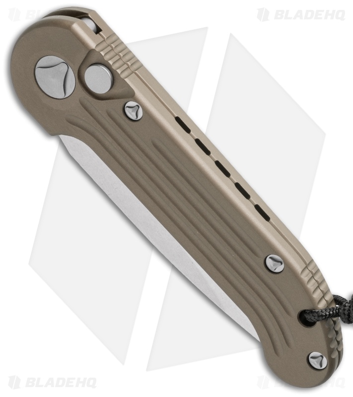 Microtech LUDT Automatic Knife Tan (3.4" Stonewash Serr) 135-11TA