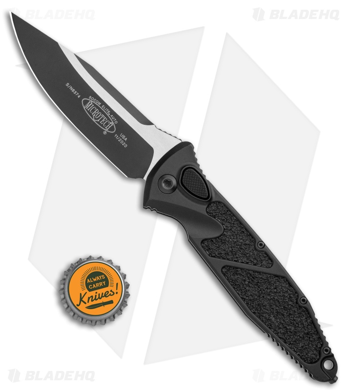 Microtech Socom Elite Automatic Knife Black (4" Two-Tone) 160A-1T