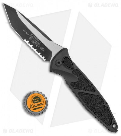 Microtech Socom Elite Automatic Knife Black Aluminum (4"  Two-Tone Serr) 161A-2T