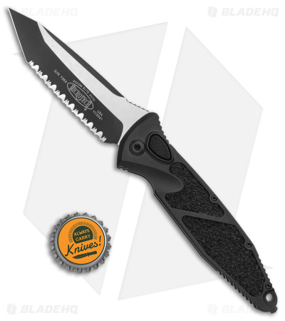 Microtech Socom Elite Automatic Knife Black (4" Tactical Full Serr) 161A-3T