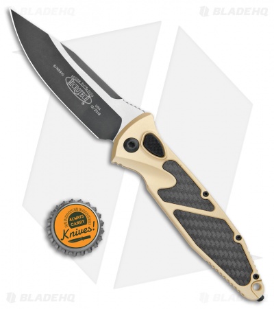Microtech Socom Elite S/E Automatic Knife Gold/CF (4" Two-Tone) 160A-1CGCFI