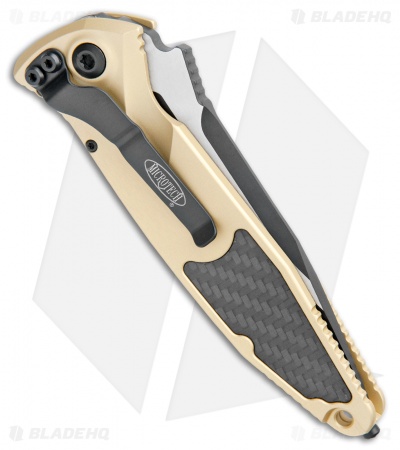 Microtech Socom Elite S/E Automatic Knife Gold/CF (4" Two-Tone) 160A-1CGCFI
