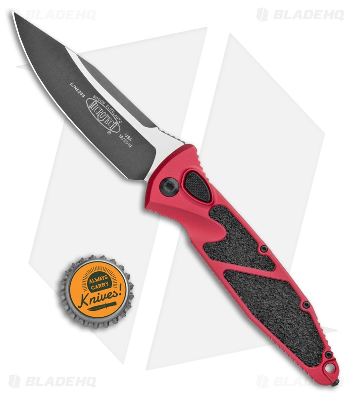 Microtech Socom Elite S/E Automatic Knife Red (4" Two-Tone) 160A-1RD