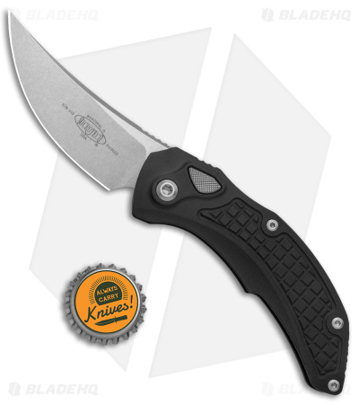 Microtech Brachial Automatic Knife Black Aluminum (3.25" Stonewash)