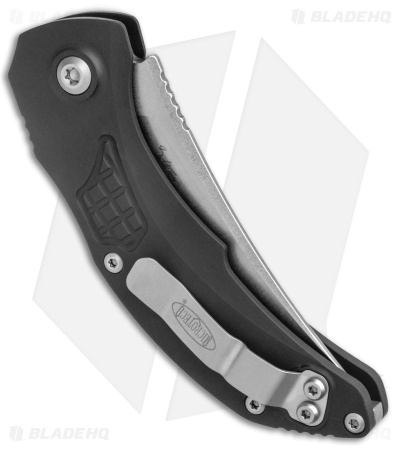 Microtech Brachial Automatic Knife Black Aluminum (3.25" Stonewash)