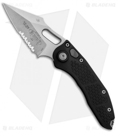 GINNICO cheat utility 3U 20.5° MCH 70X Microtech Stitch Automatic Knife Black (3.75