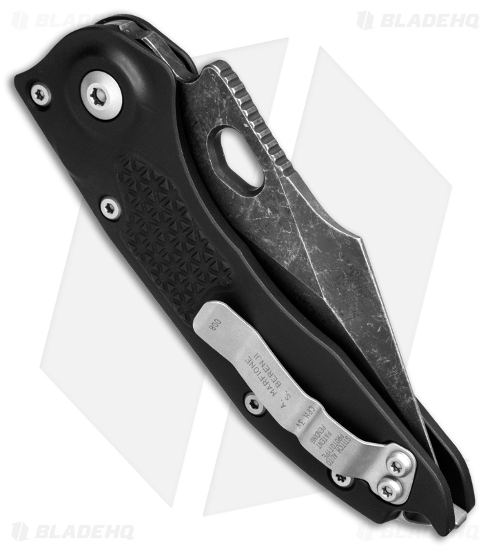 Marfione Custom Borka Blades Prototype Stitch Auto Knife Black (Acid Wash)