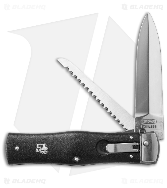 Mikov 241 Predator Leverlock Automatic Knife w/ Saw ABS Black