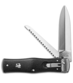 Mikov 241 Predator Leverlock Automatic Knife w/ Saw ABS Black (3.75" Polish)