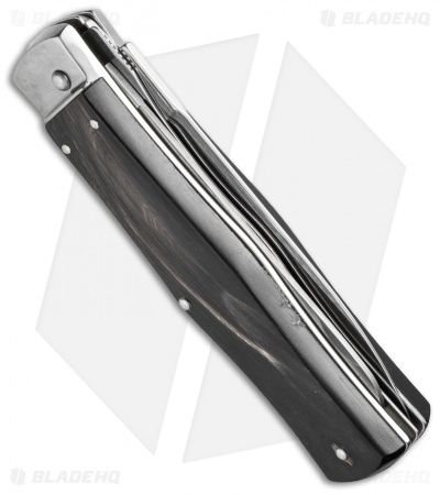 Mikov 241 Predator Lever Lock Automatic Knife w/ Saw Dark Horn (3.75" Polish)