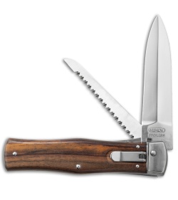 Mikov 241 Predator Leverlock Automatic Knife Saw Wood (3.7" Polish)