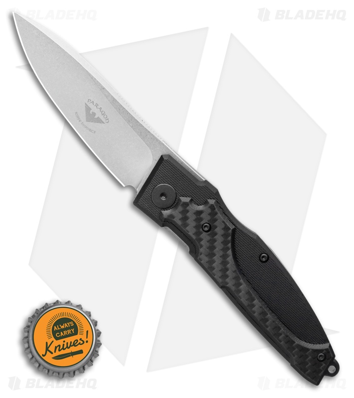 Paragon Pocket Samurai Front Flipper Knife G-10/Carbon Fiber/Ti (3.3" Stonewash)