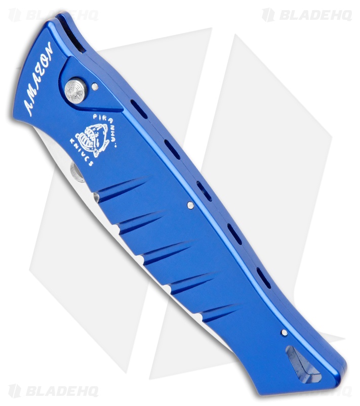 Piranha Amazon Automatic Knife Blue (3.45" Mirror)